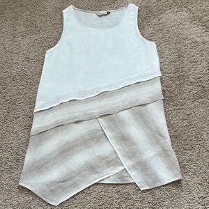 Chalet et Ceci Sleeveless Women’s Top Small 100% Linen